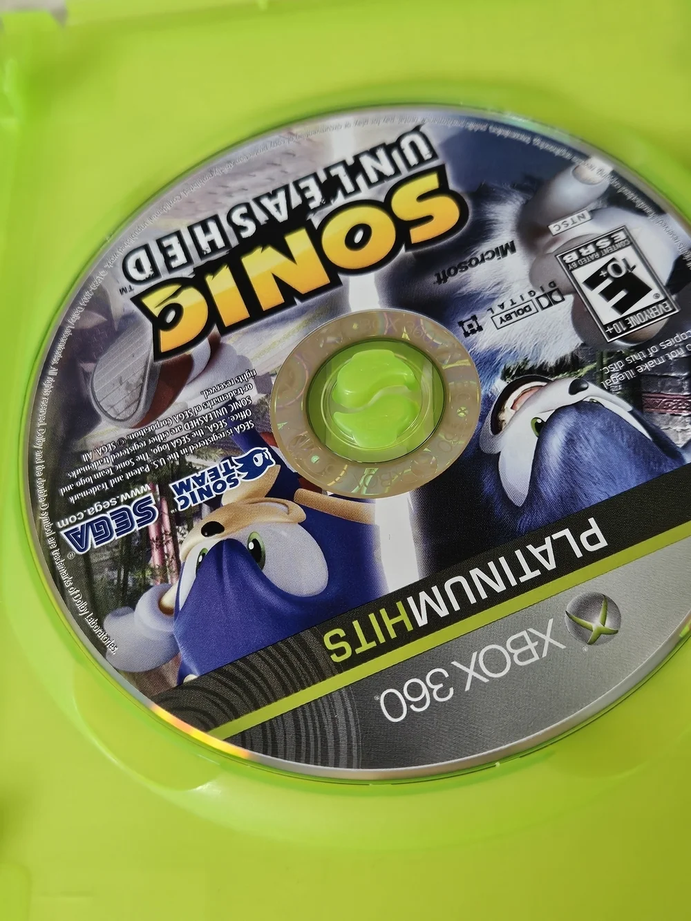 Sonic Unleashed XBOX 360 Complete CIB Platinum Hits Manual Case